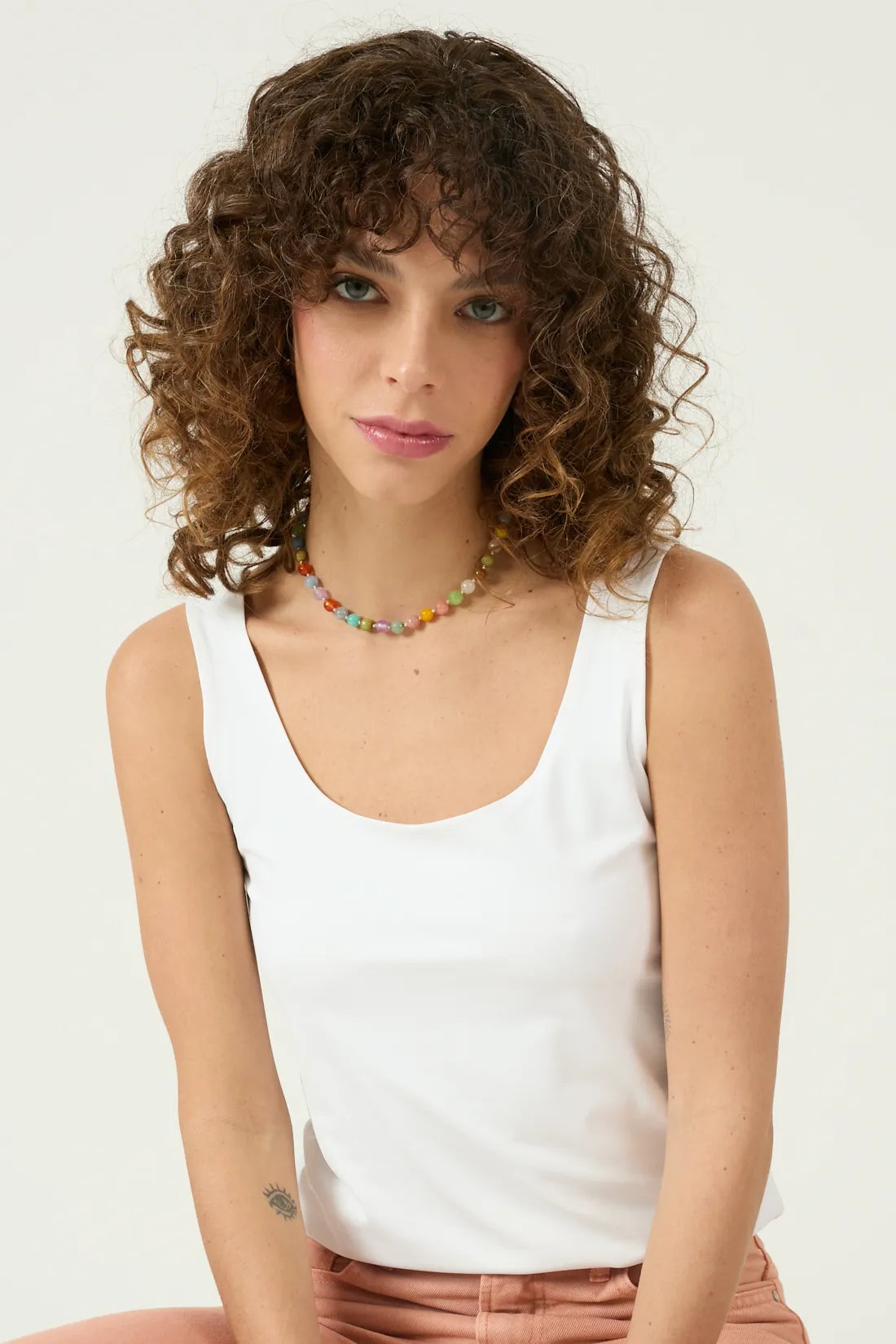 Polera Mujer Sin Mangas Blanca