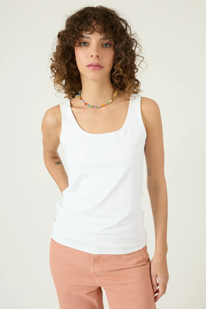 Polera Mujer Sin Mangas Blanca