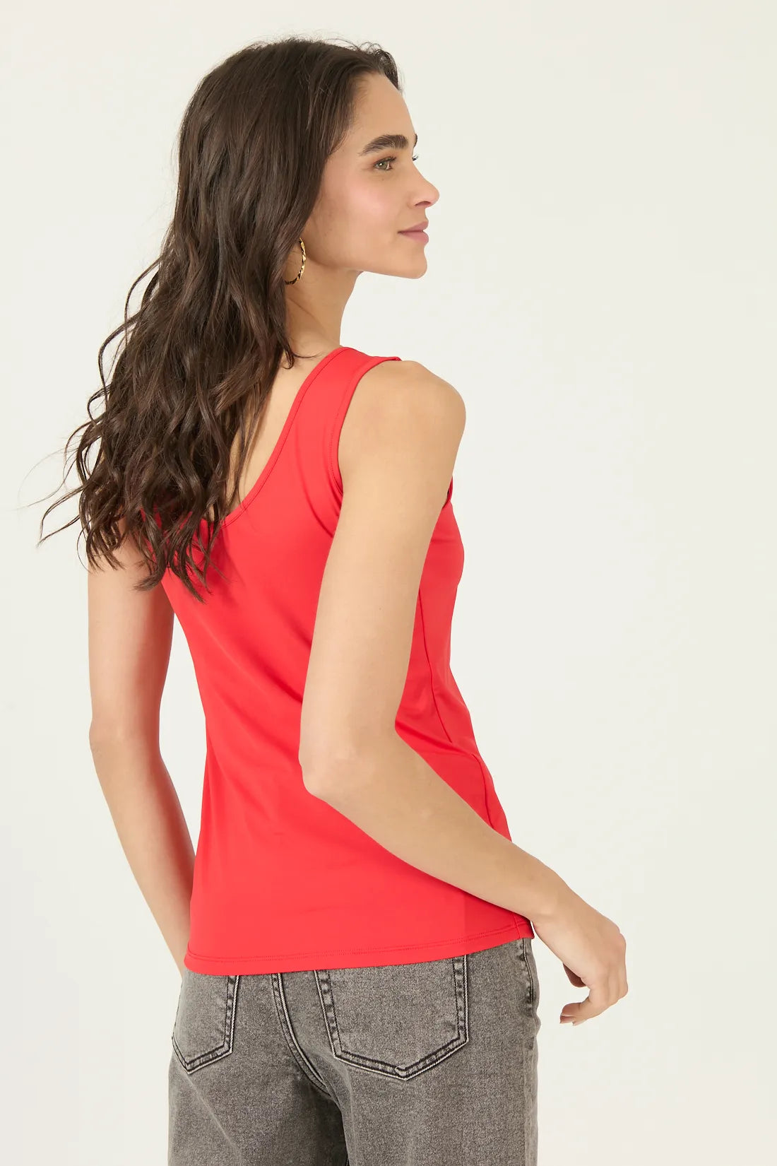Polera Mujer Sin Mangas Roja