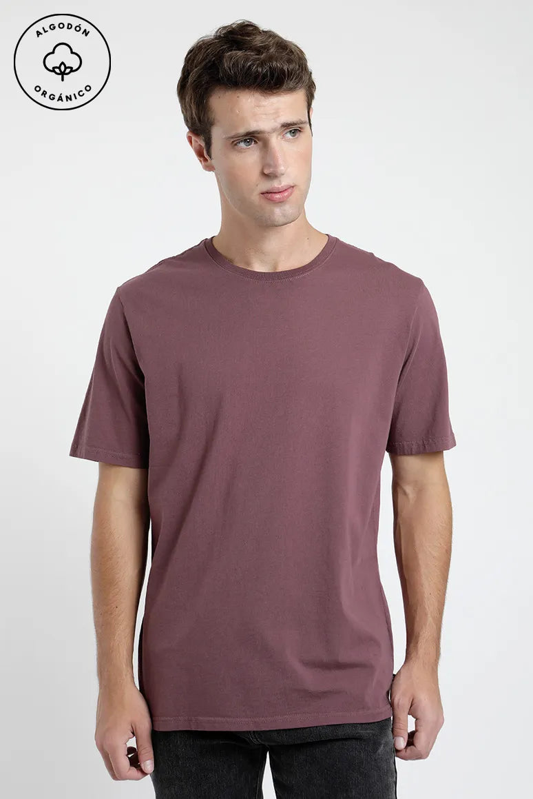 polera-hombre-manga-corta-plain-burdeo---algodón-orgánico