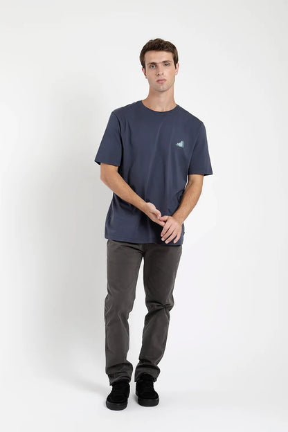 polera-hombre-manga-corta-oso-flojo-azul---algodón-orgánico