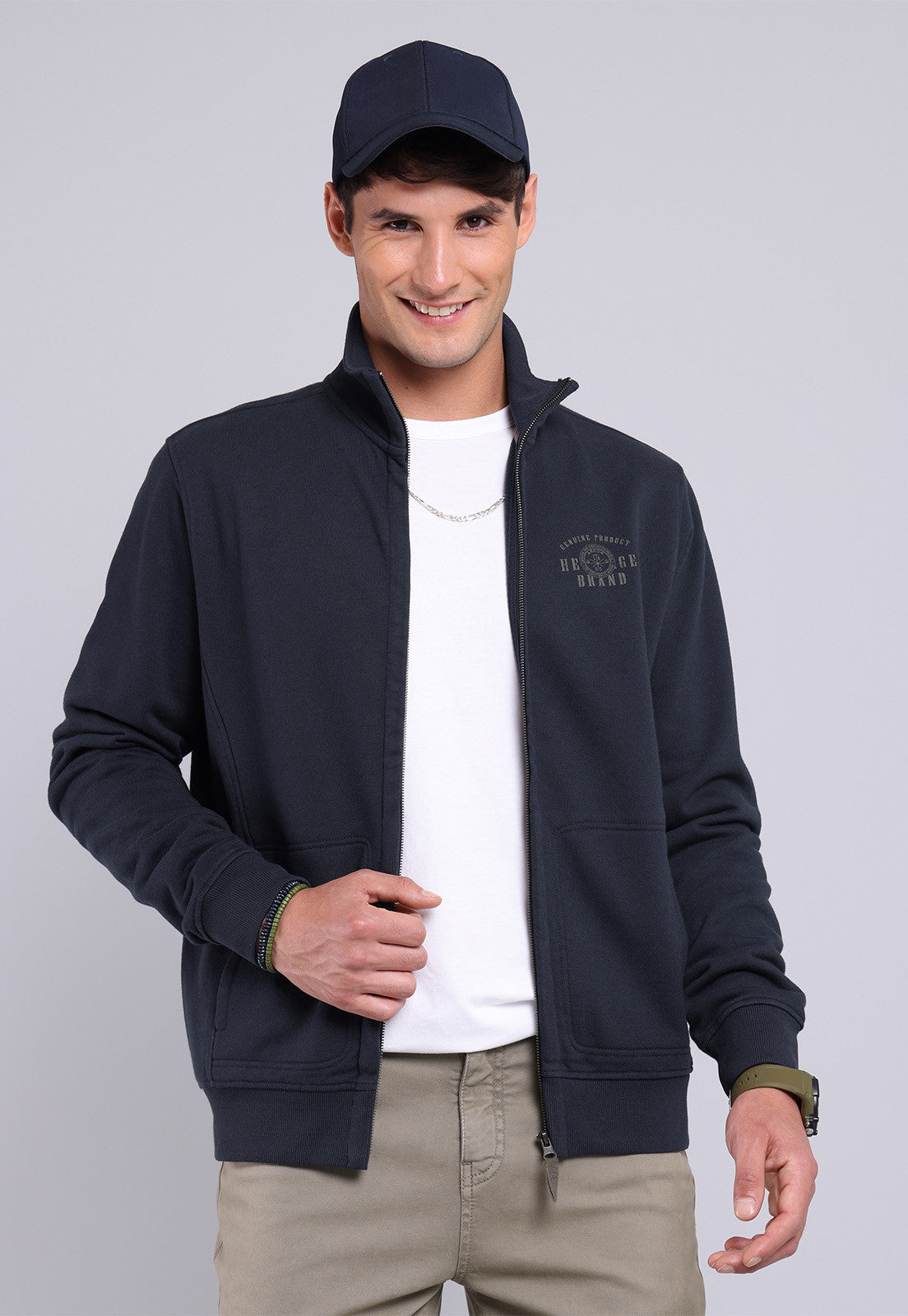 Polerón Hombre Full Zipper Azul