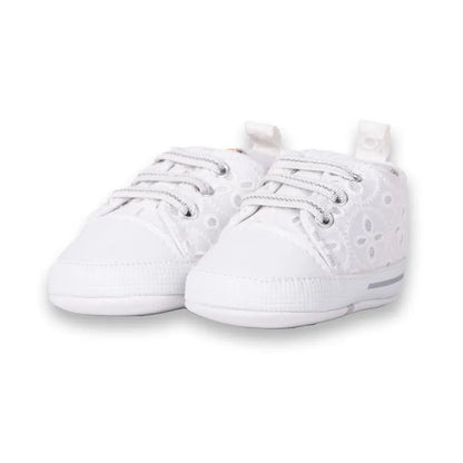 Zapatillas Bebe Niña Blanco Diseño Flor