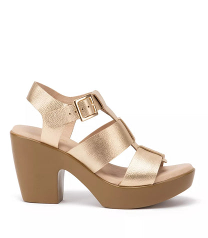 Sandalia Mujer Dalia Dorado Hebilla