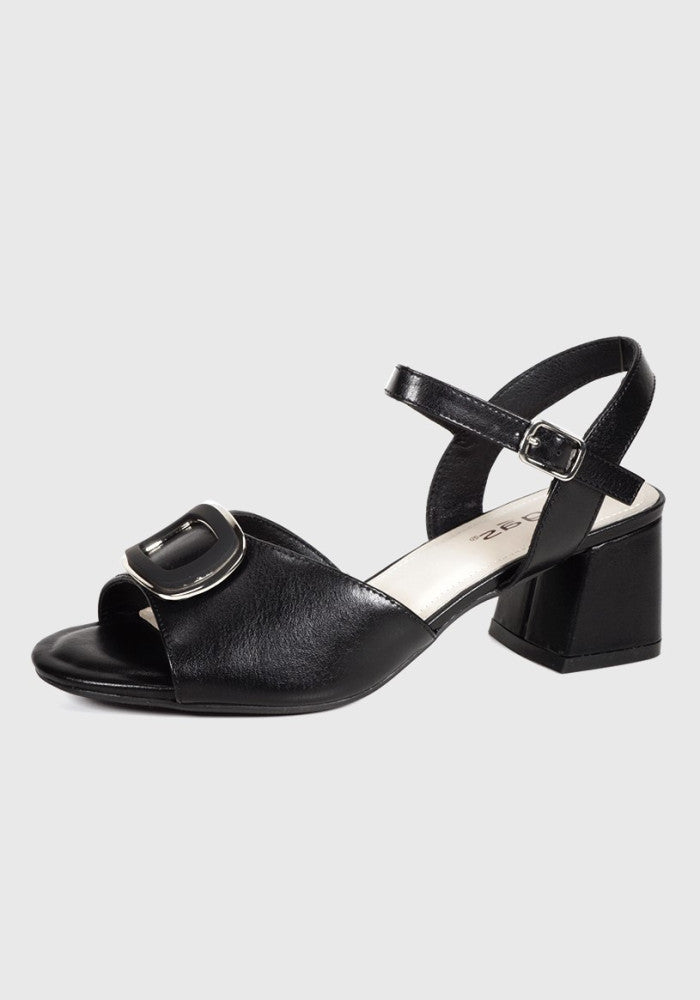 Sandalia Mujer Cuero Vaniria Negro