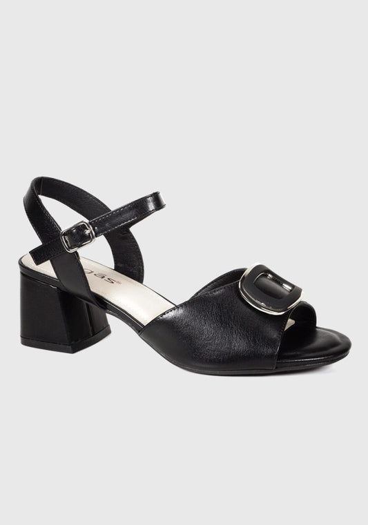 Sandalia Mujer Cuero Vaniria Negro