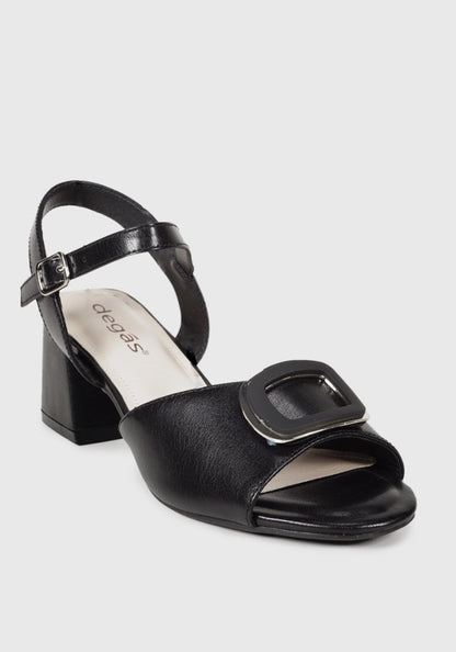 Sandalia Mujer Cuero Vaniria Negro