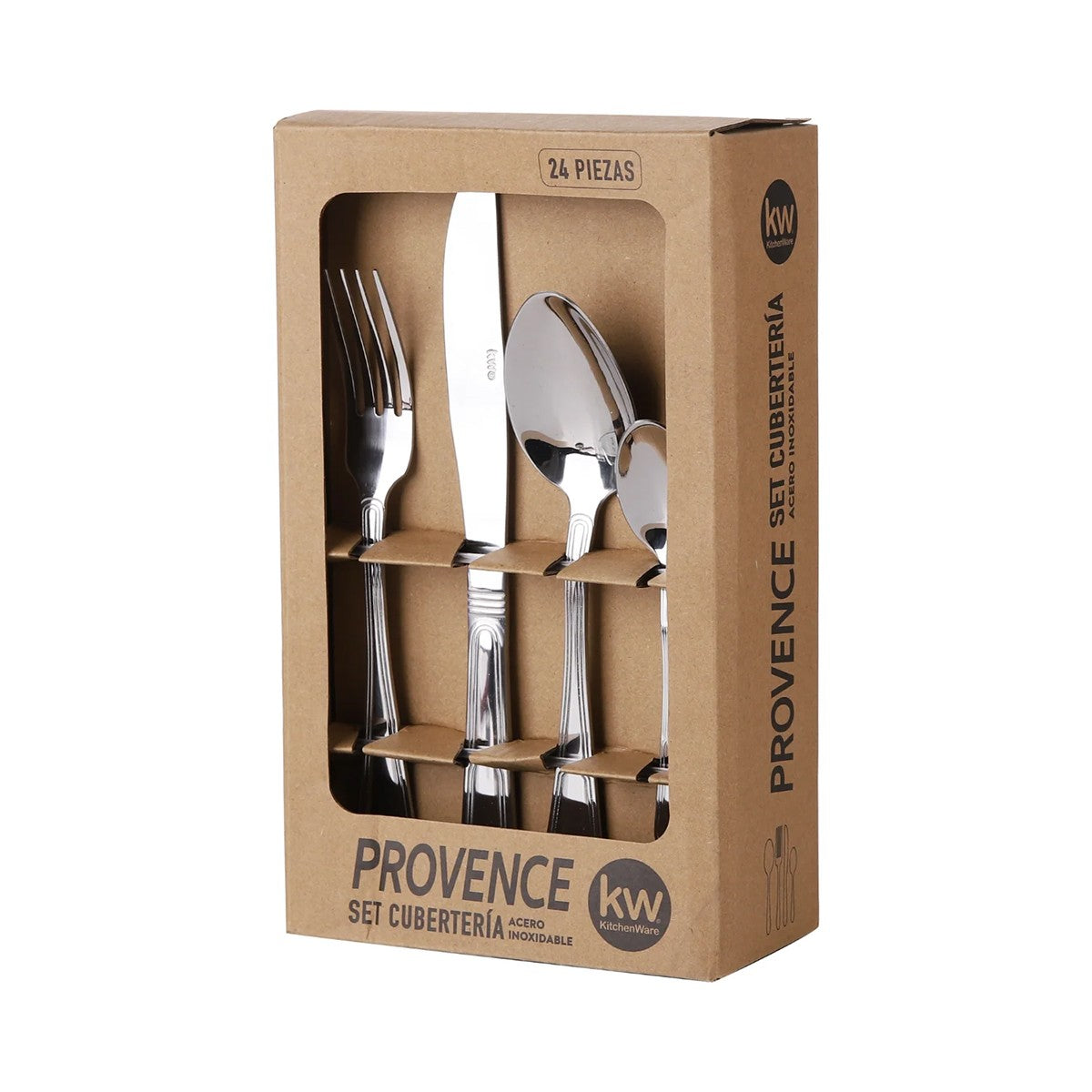 Set De Cubietos 24 Piezas Kitchen Provence Acero Inoxidable