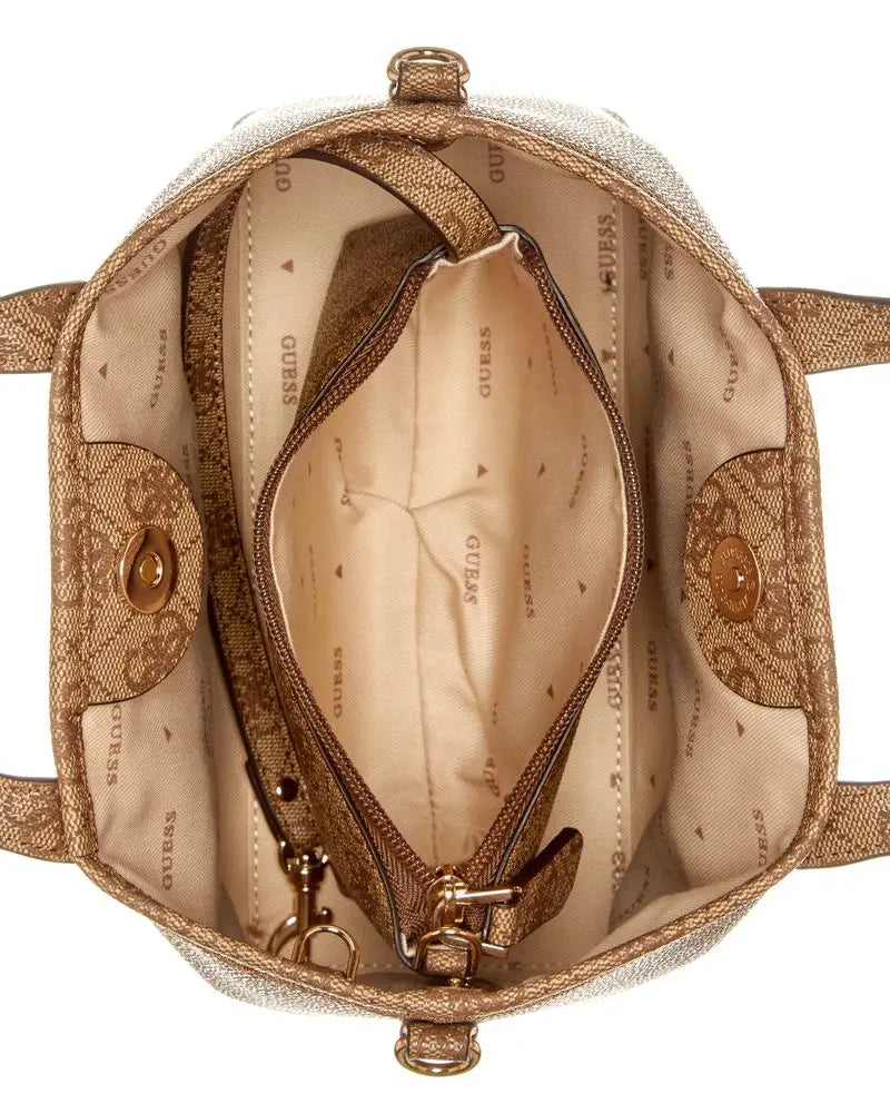 Cartera Mujer Mini Con Bolsito y Billetera Cafe