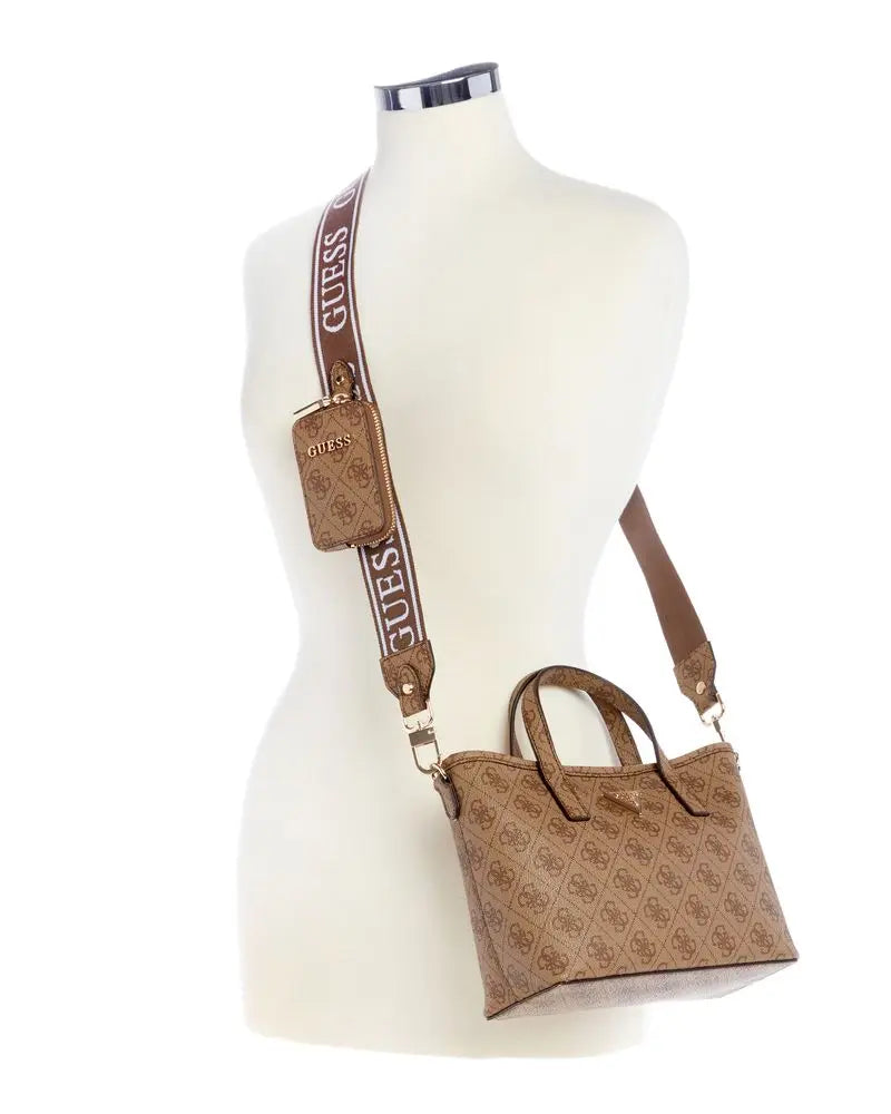 Cartera Mujer Mini Con Bolsito y Billetera Cafe