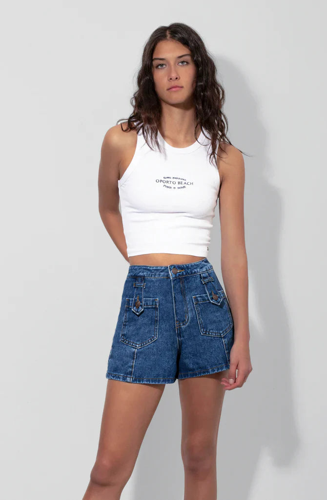 short-mujer-front-pocket-blue