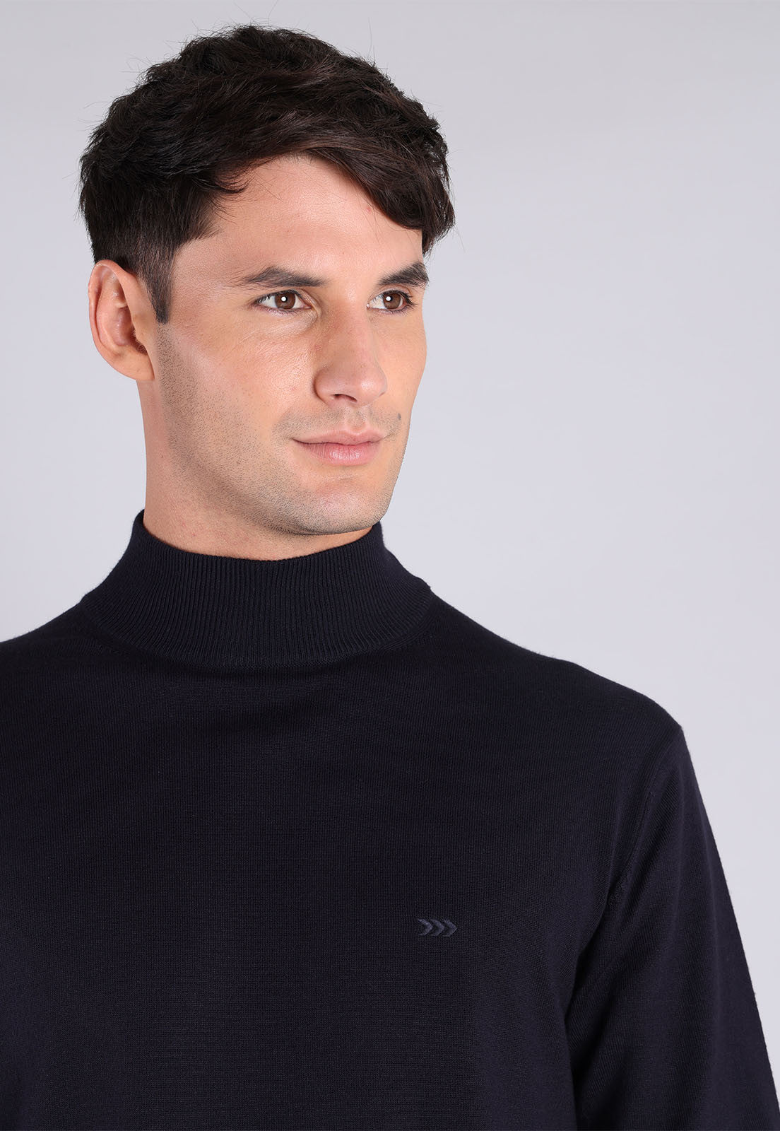 Sweater Hombre Cuello Alto Azul