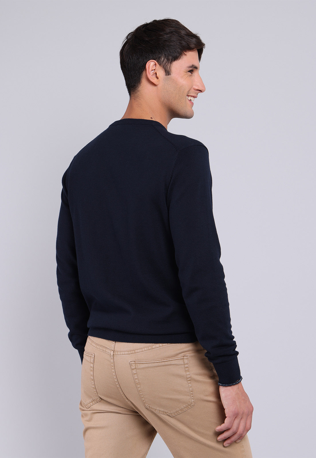 Sweater Hombre Cuello Redondo Azul