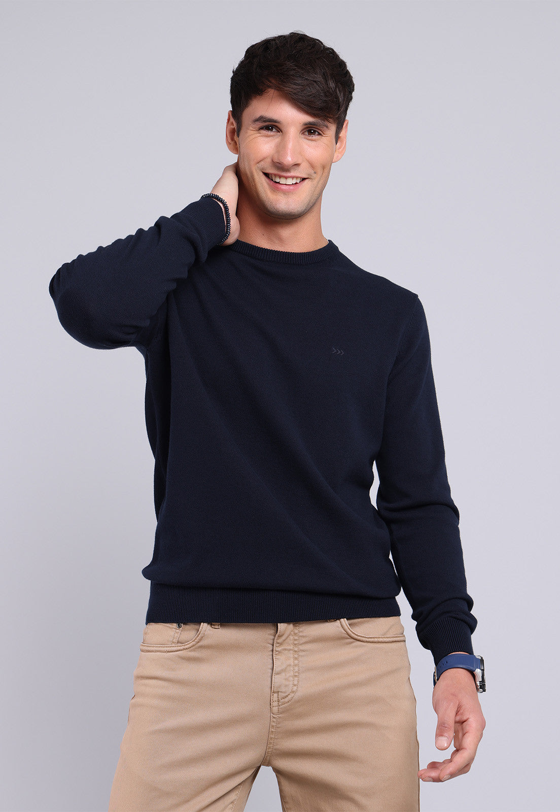 Sweater Hombre Cuello Redondo Azul