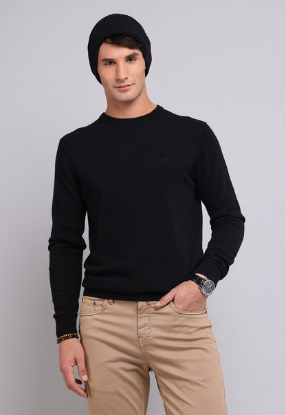 Sweater Hombre Cuello Redondo Negro