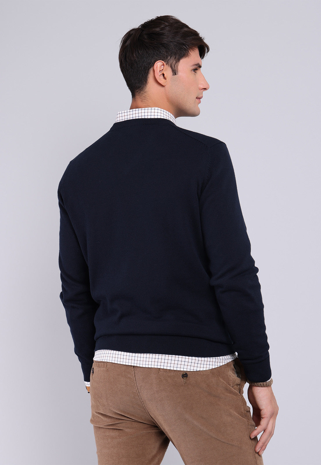 Sweater Hombre Cuello V Azul Marino