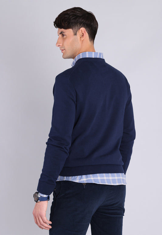 Sweater Hombre Cuello V Azul