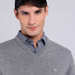 Sweater Hombre Cuello V Gris