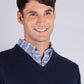 Sweater Hombre Cuello V Azul