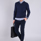 Sweater Hombre Cuello V Azul