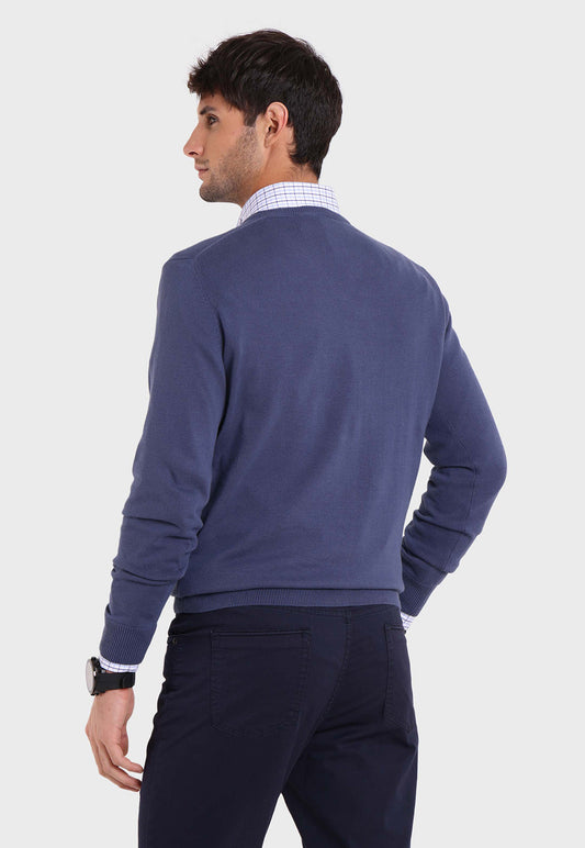 Sweater Hombre Arrow Cuello V Denim