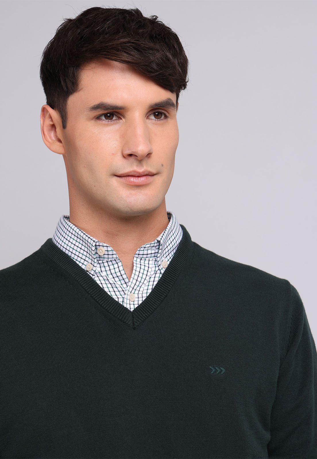 Sweater Hombre Cuello V Verde