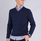 Sweater Hombre Cuello V Azul