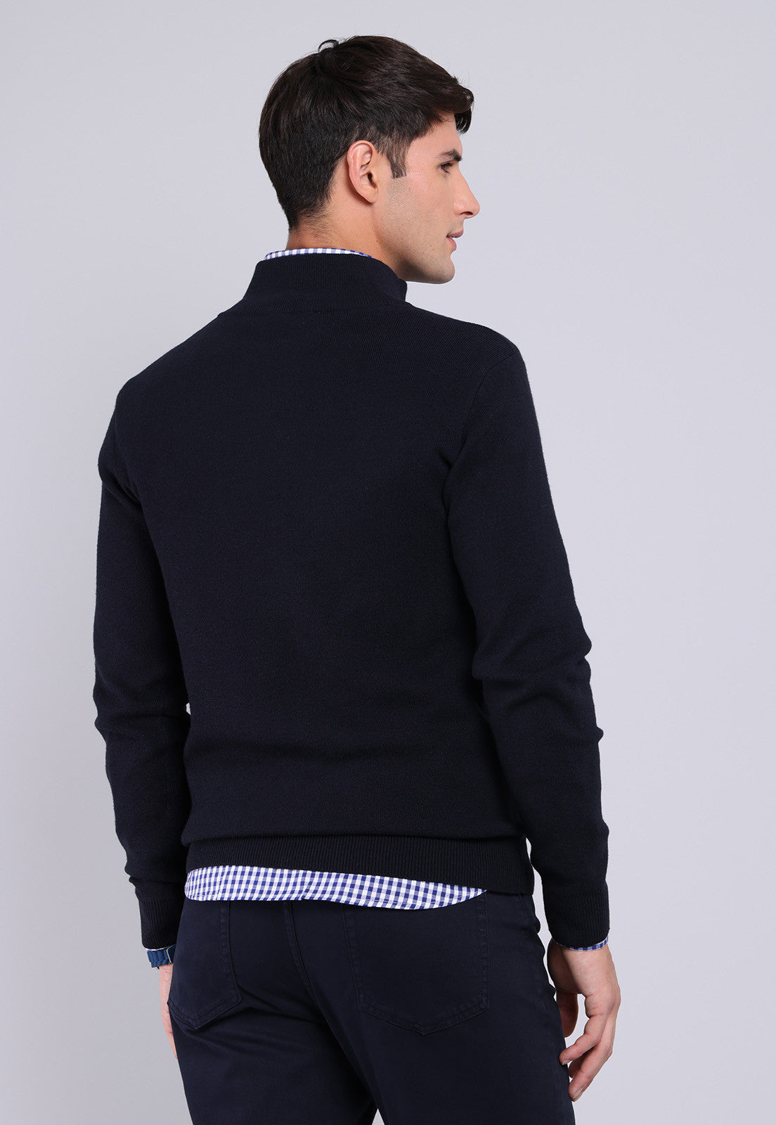 Sweater Hombre Full Zipper Azul