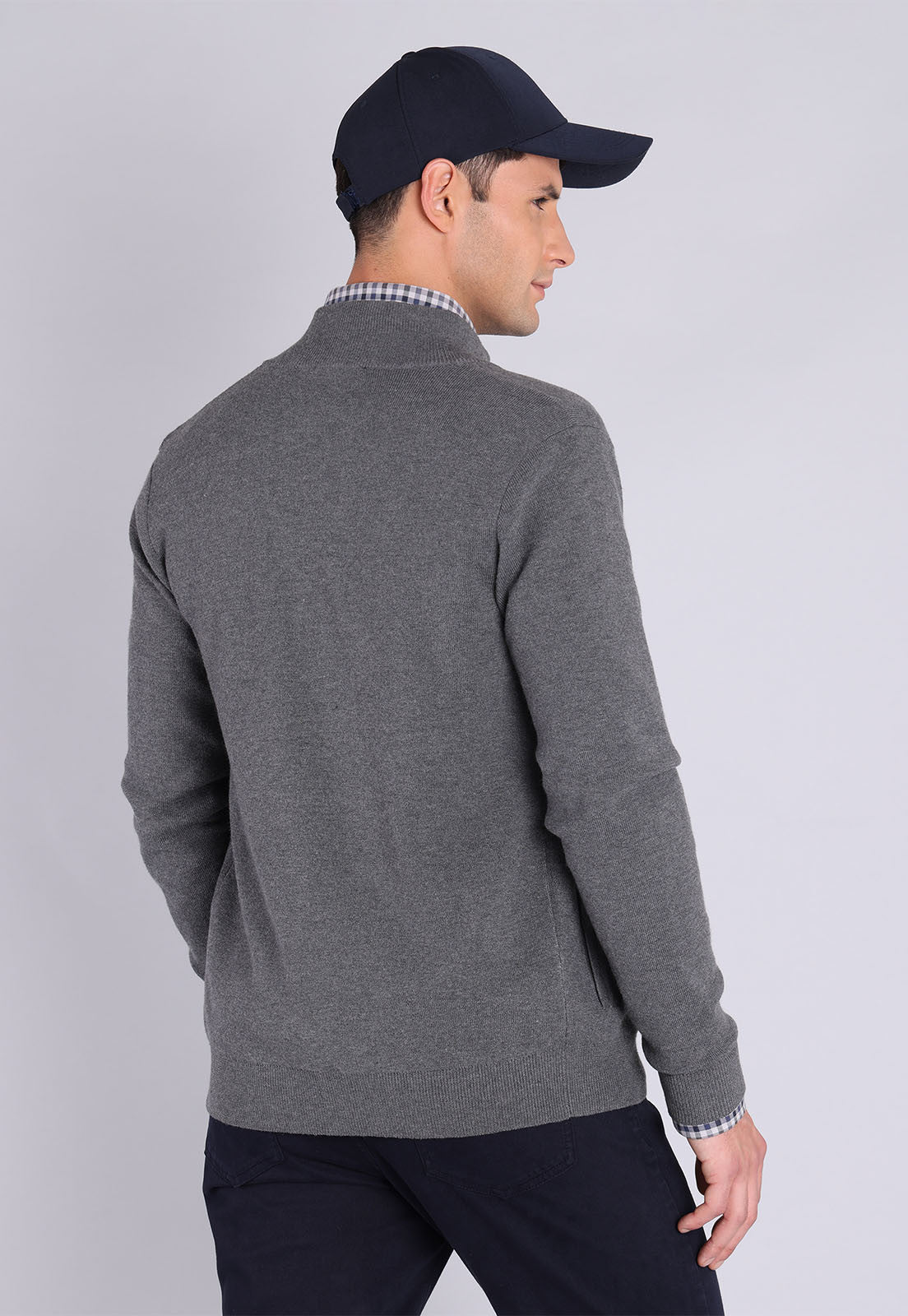 Sweater Hombre Full Zipper Gris