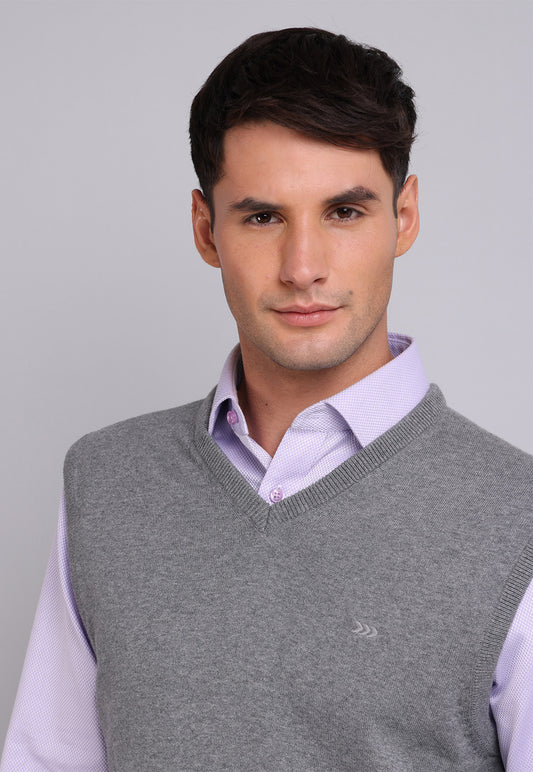 Sweater Hombre Sin Mangas Gris