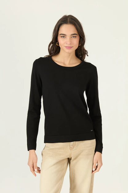 Sweater Manga Larga Negro