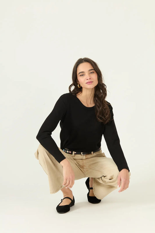 Sweater Manga Larga Negro