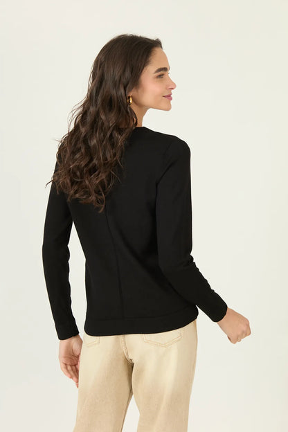 Sweater Manga Larga Negro