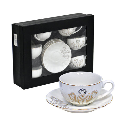 Set Tazas Café Porcelana Roses