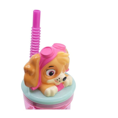 Vaso Figurita 3d 360 Ml Paw Patrol Girl Superpowers Rosa