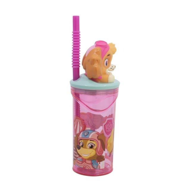 Vaso Figurita 3d 360 Ml Paw Patrol Girl Superpowers Rosa