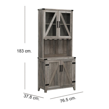 Vitrina 4 Puertas Grey Wash