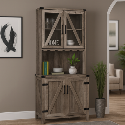 Vitrina 4 Puertas Grey Wash