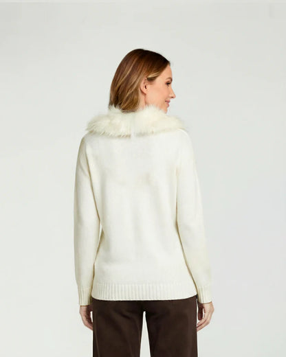 Sweater Mujer Giovanna Relaxed Cuello Redondo Pelos Manga Caída Crudo