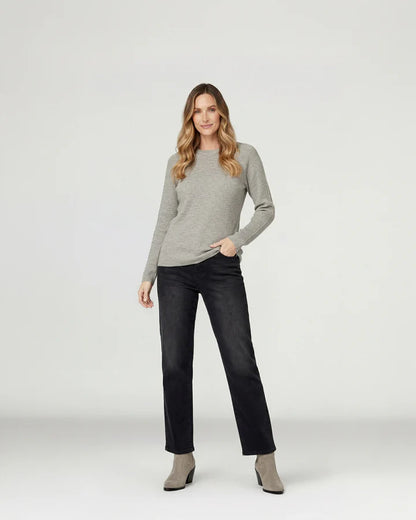 Sweater Mujer Giuliana Slim Fit Cuello Redondo Manga Caída Fango