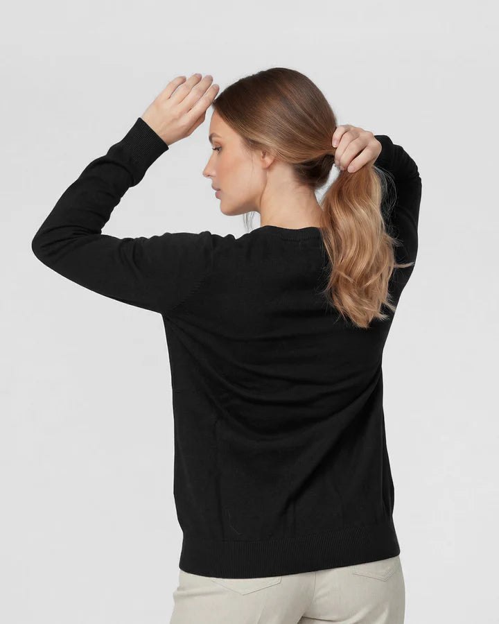 Sweater Mujer Josefina Regular Cuello Redondo Manga Suelta Negro