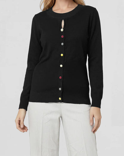 Sweater Mujer Josefina Regular Cuello Redondo Manga Suelta Negro