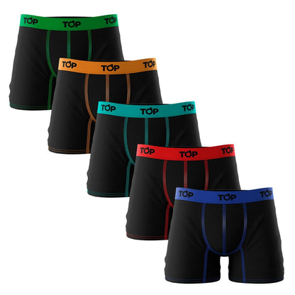 Pack De 5 Boxers Medios Algodón Hombre Colores