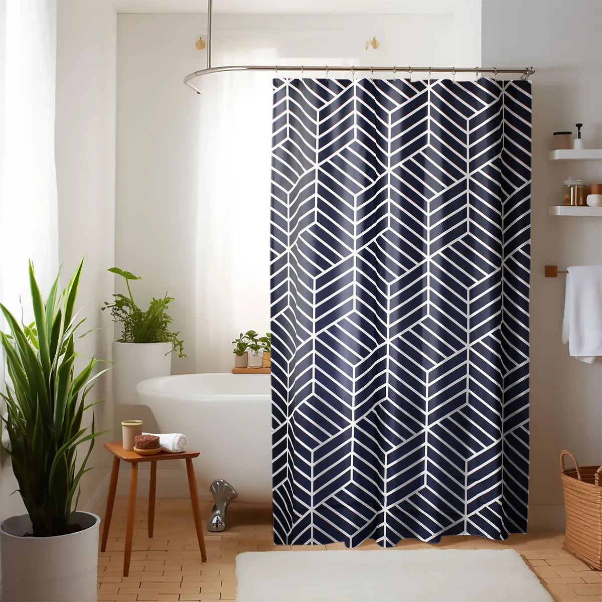Cortina para baño Nautica Home  azul marino