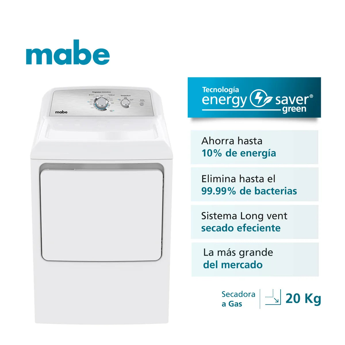 Secadora a Gas Carga Frontal 20kg  Mabe