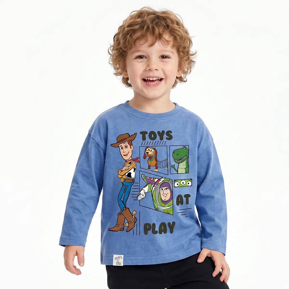 Polera Manga Larga Niño Toys at Play Toy Story Azul