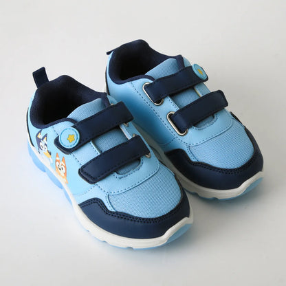 Zapatilla Luces Niño Velcro Celeste