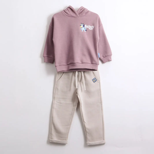 Buzo Niña Hoodie Back Print Morado