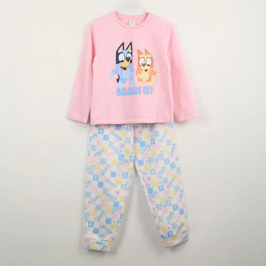 Pijama Manga Larga Niña Shake It Rosado