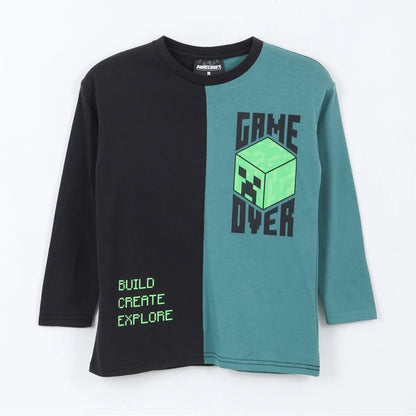 Polera Manga Larga Niño Game Over Negro